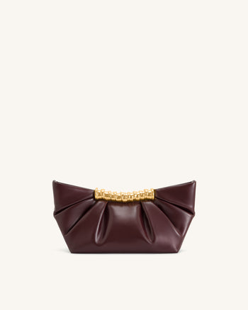 Leia Clutch Plissettata - Bordeaux Scuro