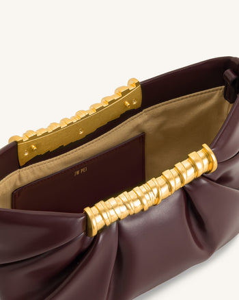 Leia Clutch Plissettata - Bordeaux Scuro