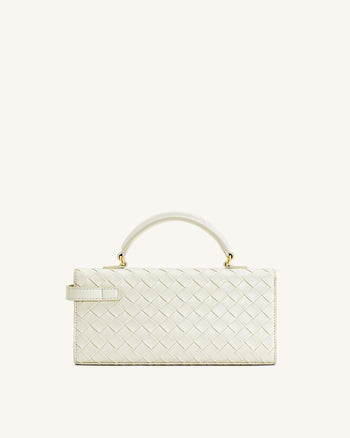 Keyla Borsa a Mano con Trama Intrecciata - Bianco