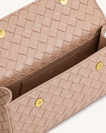 Keyla Borsa a Mano con Trama Intrecciata - Rosa
