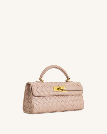 Keyla Borsa a Mano con Trama Intrecciata - Rosa