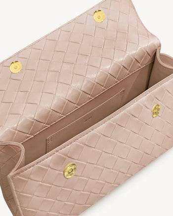 Keyla Borsa a Mano con Trama Intrecciata - Rosa