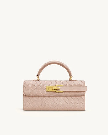 Keyla Borsa a Mano con Trama Intrecciata - Rosa
