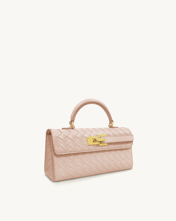 Keyla Borsa a Mano con Trama Intrecciata - Rosa