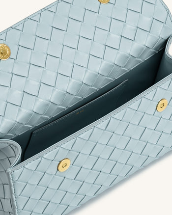 Keyla Borsa a Mano con Trama Intrecciata - Blu