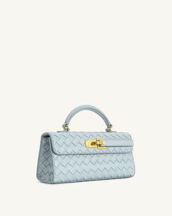 Keyla Borsa a Mano con Trama Intrecciata - Blu