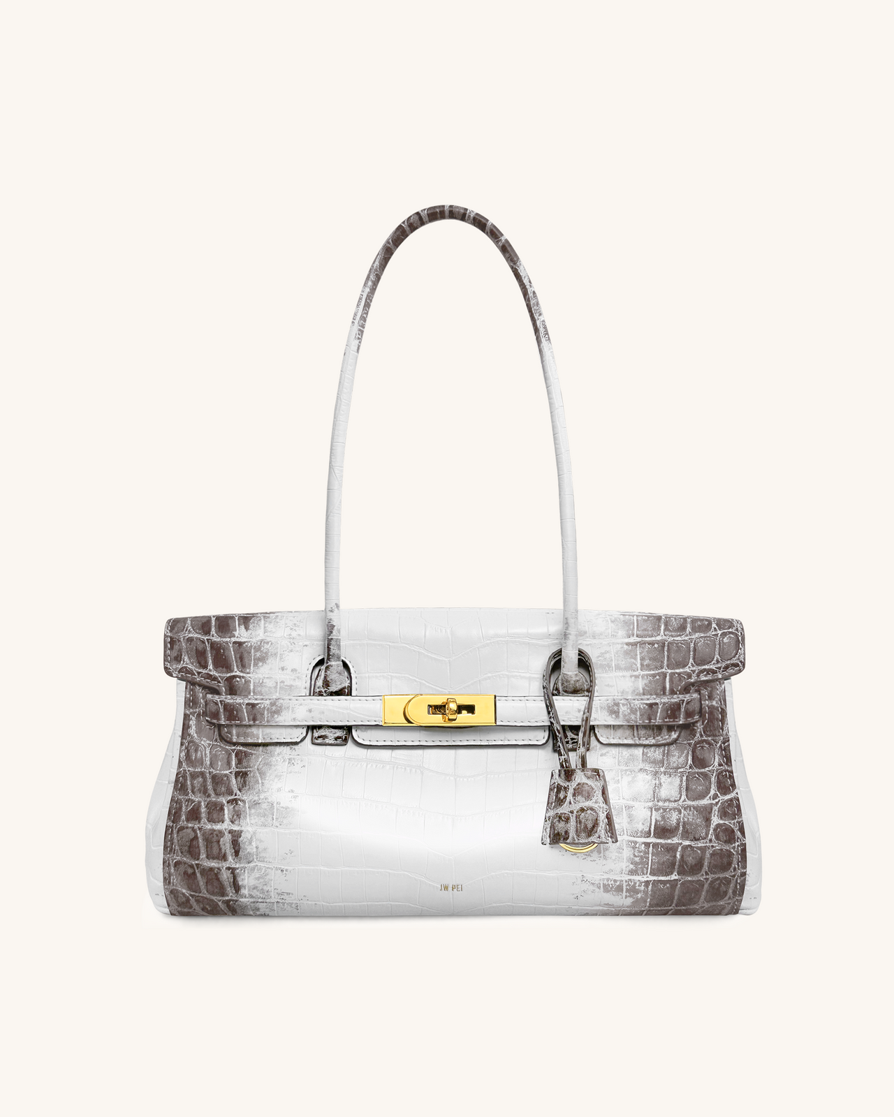 Yara Borsa a Spalla - Bianco Coccodrillo