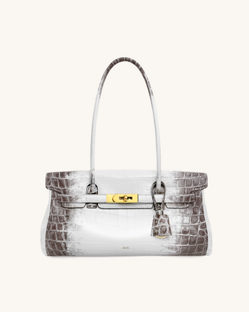 Yara Borsa a Spalla - Bianco Coccodrillo