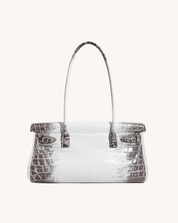 Yara Borsa a Spalla - Bianco Coccodrillo