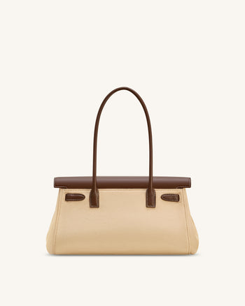 Yara Borsa a Spalla in Finto Camoscio - Marrone Scuro