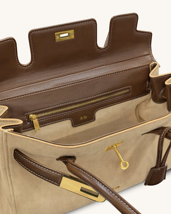 Yara Borsa a Spalla in Finto Camoscio - Marrone Scuro