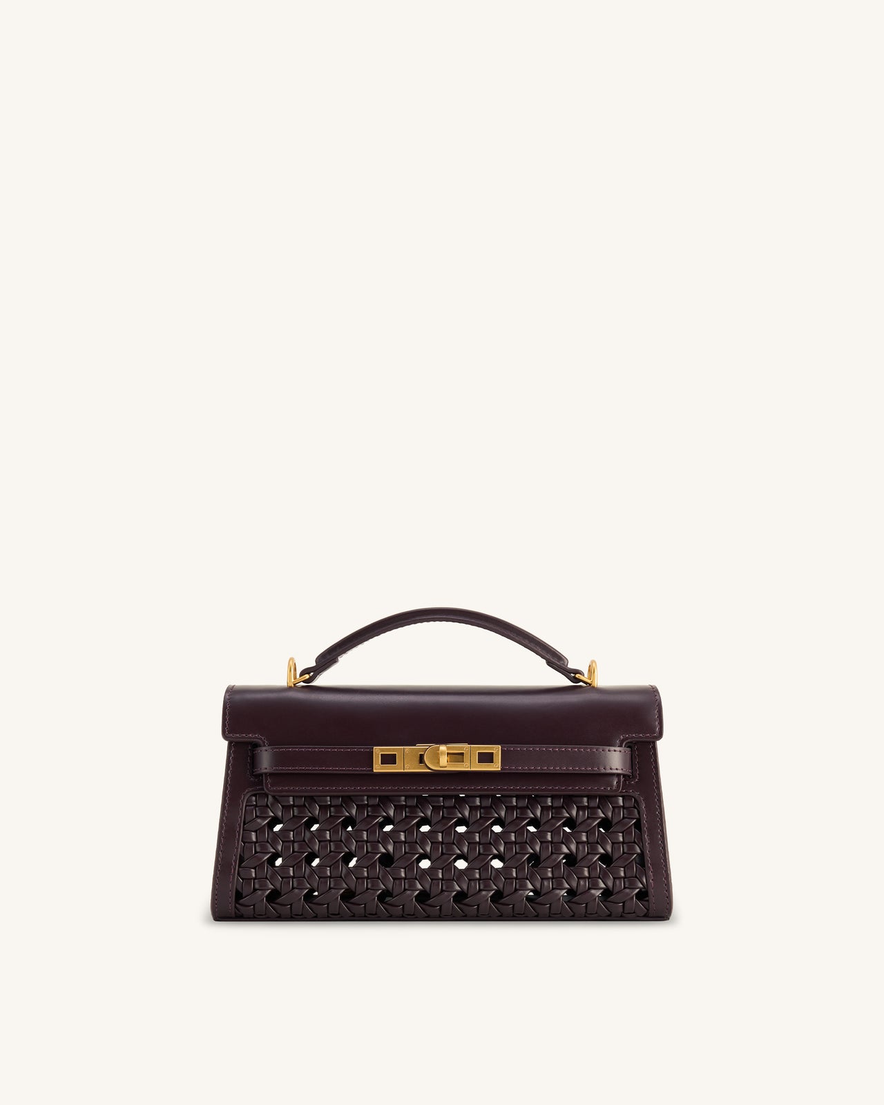 Noor Borsa con Manico Superiore - Rosso Scuro