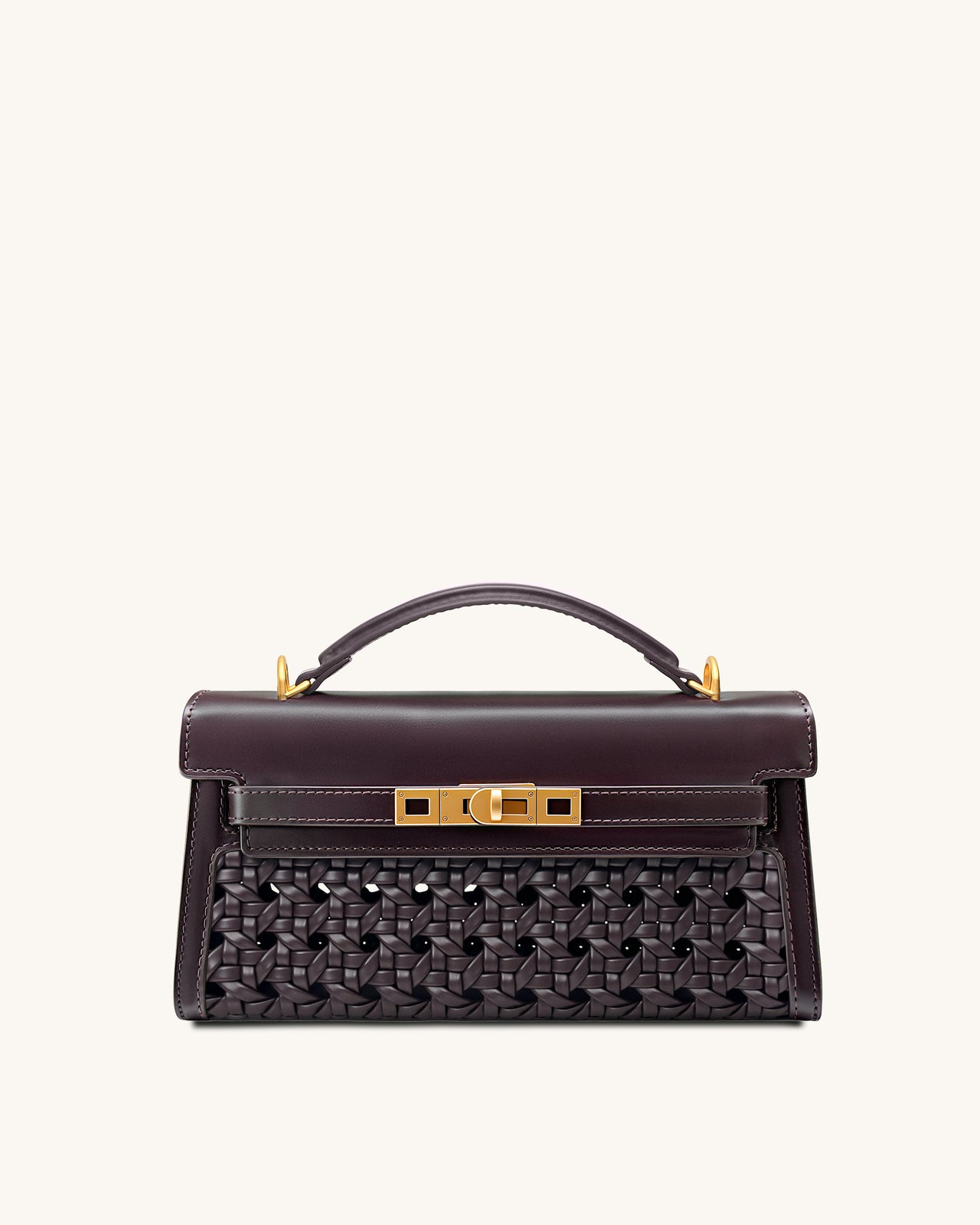 Noor Borsa con Manico Superiore - Rosso Scuro