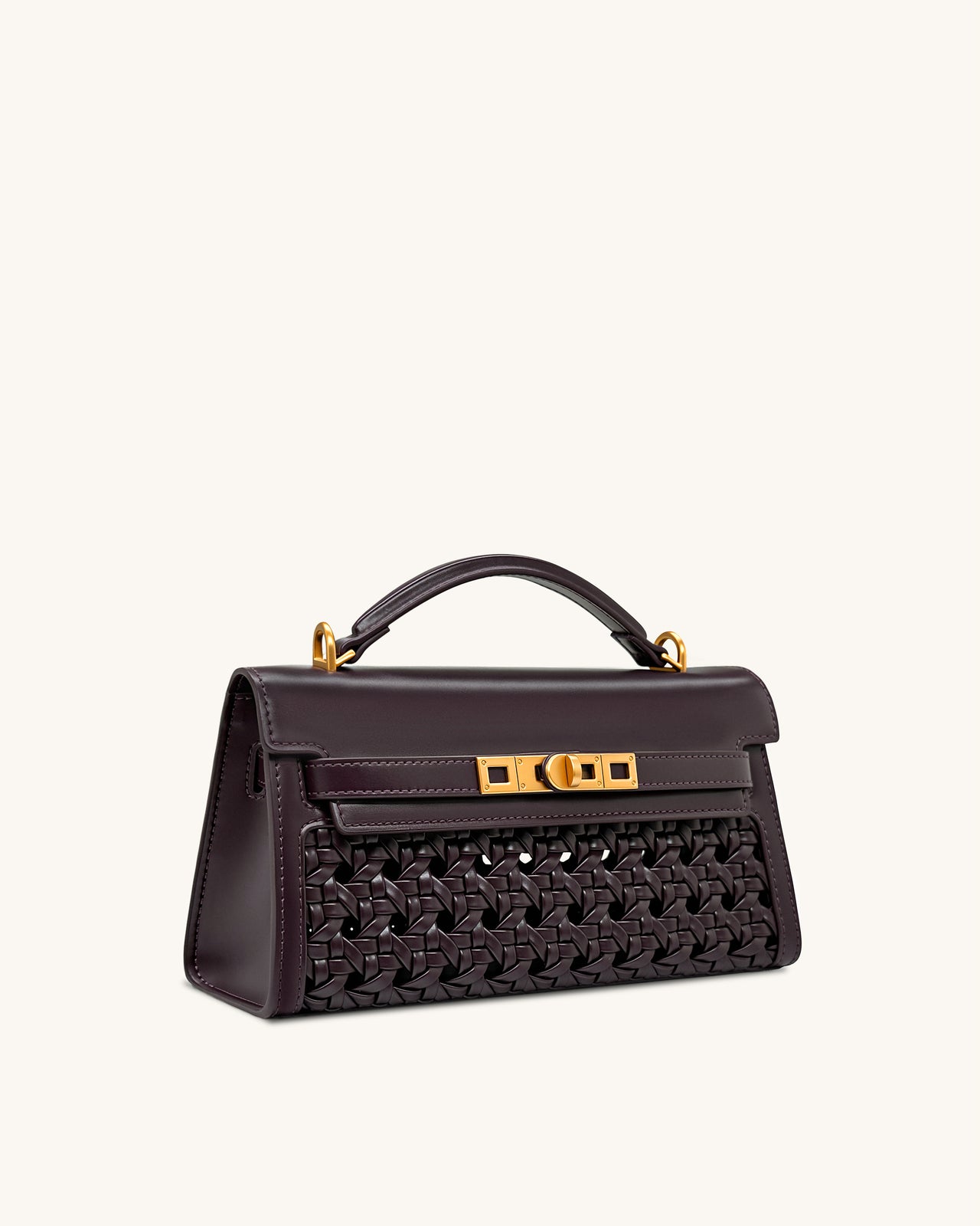 Noor Borsa con Manico Superiore - Rosso Scuro