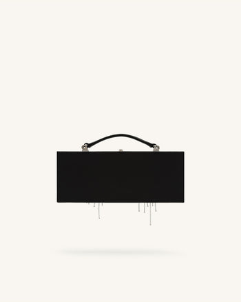 Vera Pochette Rettangolare con Decorazioni di Perline - Nero
