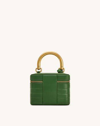 Borsa a mano rigida trapuntata Evelyn - Verde