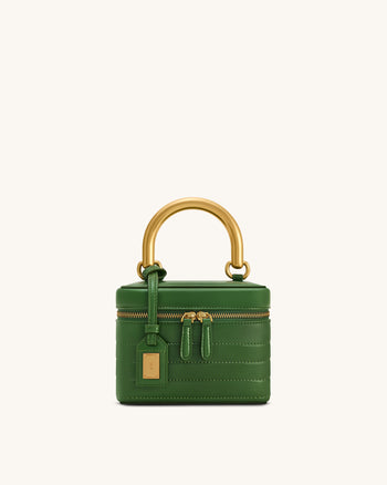 Borsa a mano rigida trapuntata Evelyn - Verde