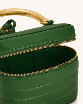 Borsa a mano rigida trapuntata Evelyn - Verde