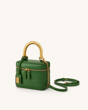 Borsa a mano rigida trapuntata Evelyn - Verde