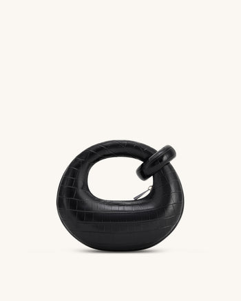 Borsa Abacus mini con manico superiore - Cocco nero