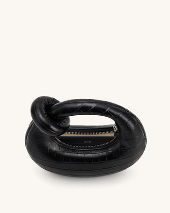 Borsa Abacus mini con manico superiore - Cocco nero