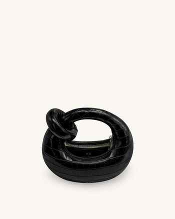 Borsa Abacus mini con manico superiore - Cocco nero