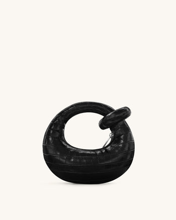 Borsa Abacus mini con manico superiore - Cocco nero