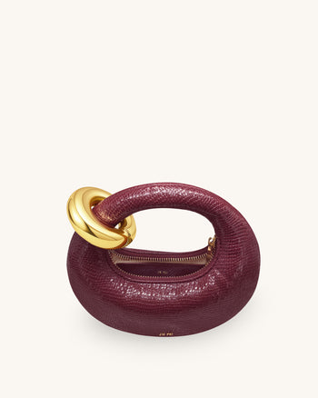Borsa Abacus mini in finto effetto serpente - Borgogna