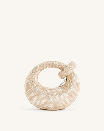 Abacus Mini Borsa a Manico con Cristalli Artificiali - Giallo