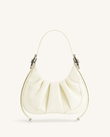 Gabbi Borsa Hobo Schiacciata a Pieghe - Bianco