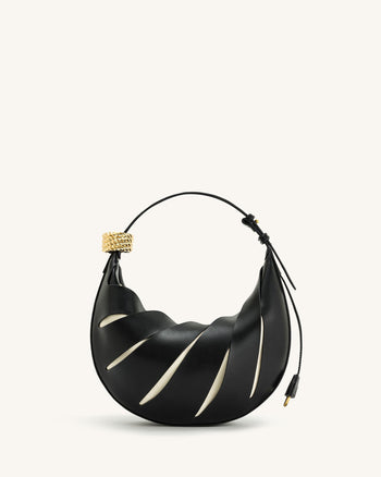 Jana Borsa a Spalla con Decorazioni a Rete - Nero
