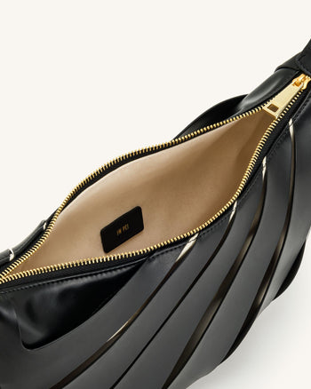 Jana Borsa a Spalla con Decorazioni a Rete - Nero