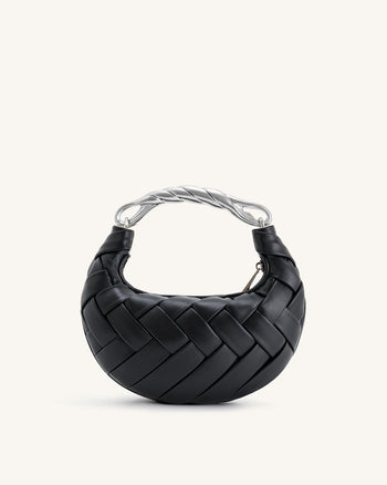 Borsa a tracolla Orla intrecciata - Nero