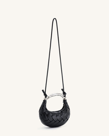 Borsa a tracolla Orla intrecciata - Nero
