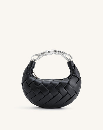 Borsa a tracolla Orla intrecciata - Nero