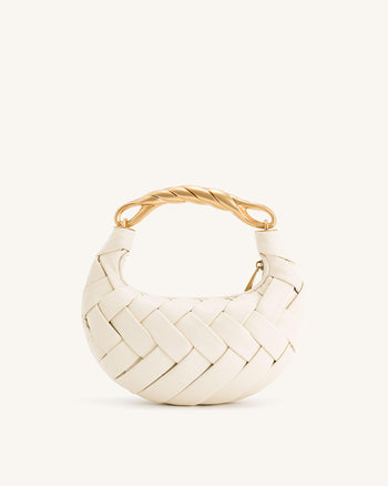 Borsa a tracolla Orla intrecciata - Bianca