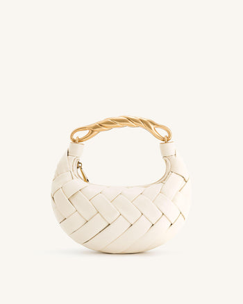 Borsa a tracolla Orla intrecciata - Bianca
