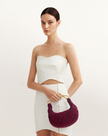 Borsa a mano intrecciata Orla - Claret