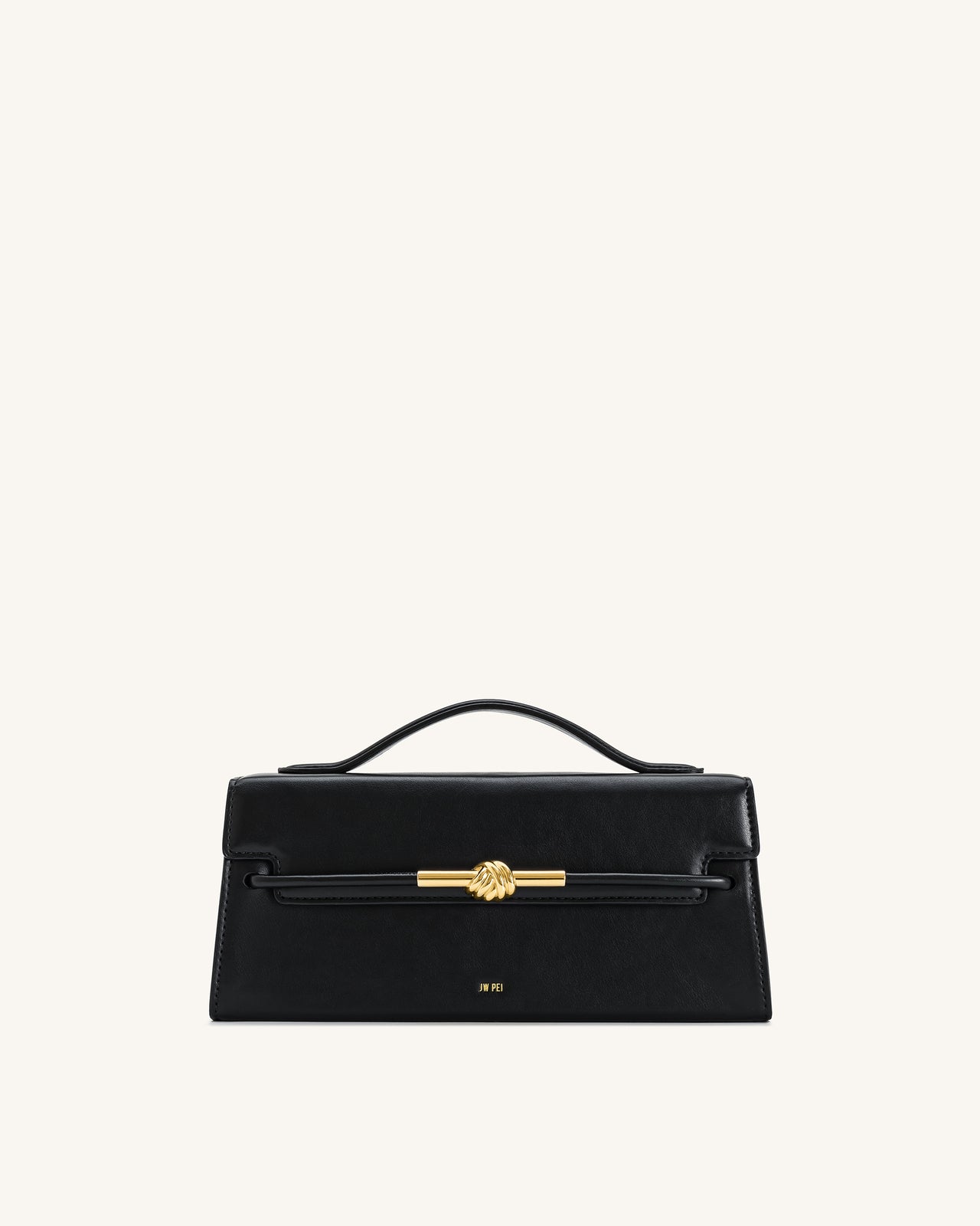 Bolso de Asa Superior con Nudo de Cuerda de Metal Lena - Nero