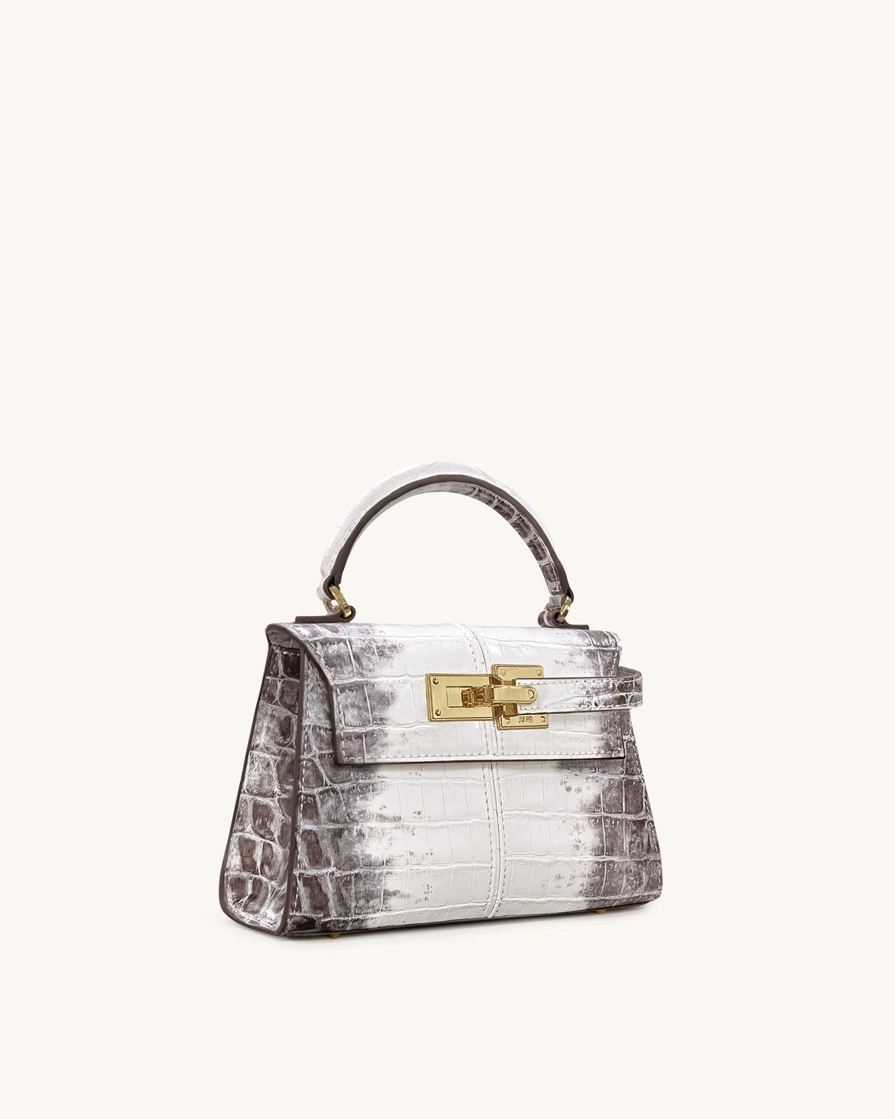 Elise Borsa a Mano - Bianco Coccodrillo