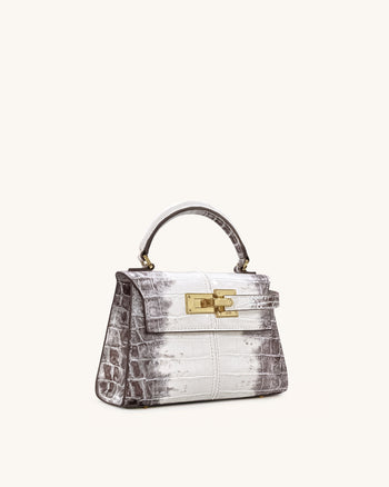 Elise Borsa a Mano - Bianco Coccodrillo