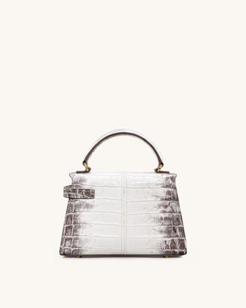 Elise Borsa a Mano - Bianco Coccodrillo