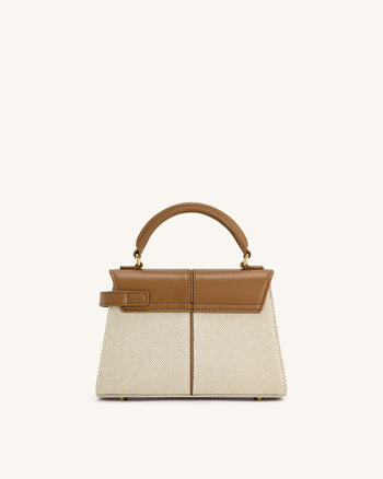 Borsa con manico superiore Elise - Tela marrone