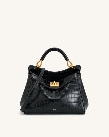 Lucia Borsa Classica Con Manico Superiore - Coccodrillo Nero - JW PEI Lucia Borsa Classica Con Manico Superiore - Coccodrillo Nero - JW PEI