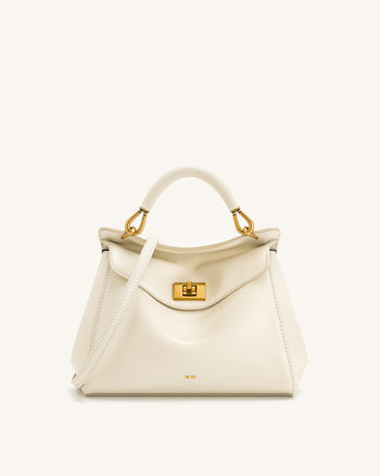 Lucia Borsa Con Manico Superiore Classica - Bianca