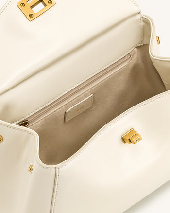 Lucia Borsa Con Manico Superiore Classica - Bianca