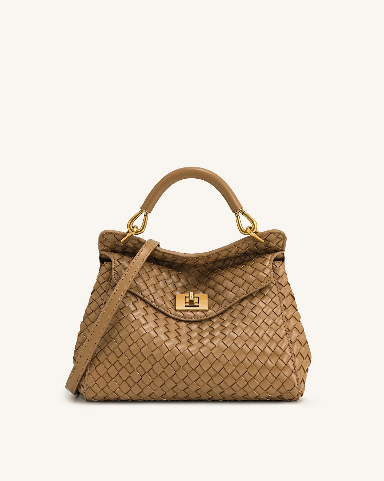 Lucia Borsa Classica Intrecciata con Manico Superiore - Marrone