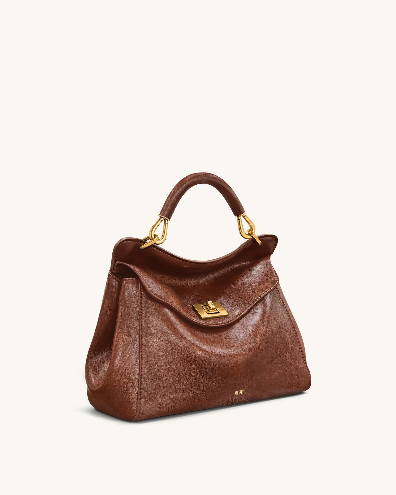 Lucia Borsa Classica a Mano con Manico Superiore - Marrone Caffè