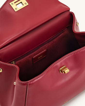 Lucia Borsa Con Manico Superiore Classica - Claret