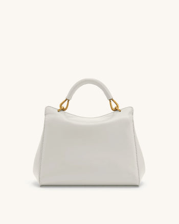 Lucia Borsa Classica a Mano con Manico Superiore - Grigio Chiaro